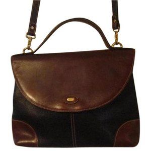 Bally Vintage Black And Brown Leather Satchel - image 1